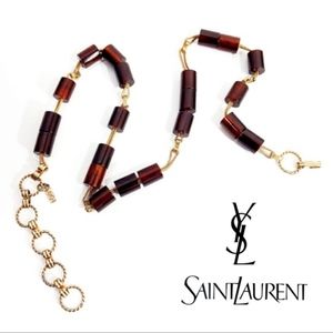 Yves Saint Laurent 1970's Vintage Runway Barrel Bakelite Necklace